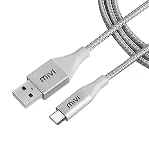 Micro USB 6 Feet Cable with Khali Tough Bullet Proof Material (Silver)