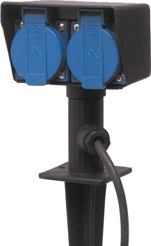 Preisvergleich Produktbild DIVERSE Außensteckdose 2fach 240V Erdspieß 2m Kabel