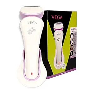 VEGA Mystic Lady Shaver For Women, 80 Mins Runtime with Quick Charge, IPX 6 Waterproof And Cord & Cordless Use, (VHLS-02), White