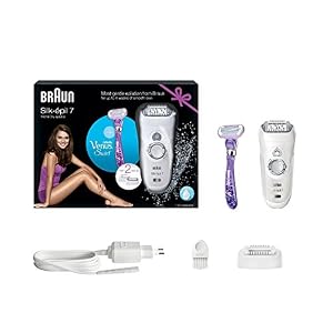 Braun Silk Epil 7 7-573 Women's Wet and Dry Cordless Epilator with 2 Attachments and Bonus Gillette Venus Swirl… - Image 6