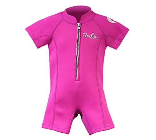 Two Bare Feet Classic Baby Wetsuit - Neoprene Swimsuit Ages 0 - 48 months (2XS (0-6 months), Pink)
