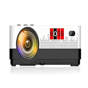 Boss S13 Office/Home | Full HD Projector 4000 Lumens 1920X1080 | Semi-Android | Display with Miracast, WiFi and HDMI/AV/VGA/USB/TV Input Portable Projector (White)