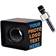 qiqule Custom Microphone Logo Live Equipment Box Cube Triangle Interview Box Karaoke mic Flags (Black Square)