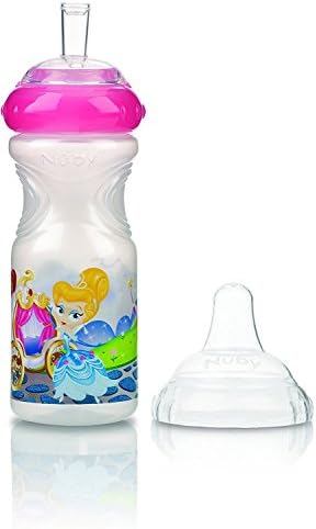 Nubby Kids Water Bottle With Leak Proof Design Top Bpa Free Drinking Water Bottle For School Running Outdoor Cycling And Camping Perfect Size For Kids 300ml / 10.5oz (Clear/Pink Princess)
