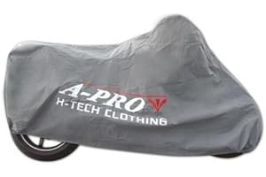 A-PRO Housse Moto Scooter Tissu Protection Soleil Poussiere Garage Vacance Gris M