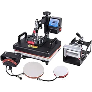 JD9 Heat Press 5 in 1 Digital Multi Functional Sublimation, Vinyl Printing for T-Shirts ( Flat Product), Mug, Plate Heat Press Machine 12x15 Inch