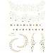 Produktbild Kashyk Gesicht Gold Folie Tattoos Aufkleber Temporäre Tattoos Sticker Fake Tattoo Body Art Kosmetik Make-up Wasserdicht Schweißfest für Weihnachten Halloween Dance Party