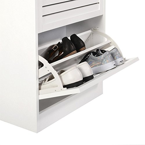Schuhkipper Schuhschrank ADRIA, in weiß, 2 Klappen mit Schuhfach in Doppelreihe - 4