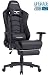 Produktbild Ficmax Gaming Stuhl Ergonomischer Racing Stil Lehnstuhl mit Massage Lordosenstütze, Schreibtisch Stuhl für Gaming PU Leder E-Sport-Gamer Stühle mit ausziehbarem Fußraste(Alles schwarz)