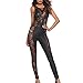 Produktbild JUSTSELL  Erotische Dessous Damen,Frauen Kunstleder Bodysuit Conjoined Spitze Patchwork Unterwäsche Reißverschluss Reizwäsche Sexy Verführung Babydoll Dessous