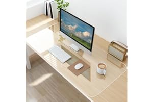 Fysaran Clear Desk Pad, Non-Slip PVC and Waterproof Round Edges Desk Protector Mat, Heat Resistant Clear Desk Writing Mat,Suitable for Home and Office (60 * 33cm)