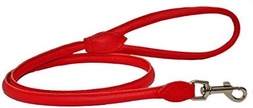RED Real Soft Leather Rolled Dod Lead HandMade Colorful (8mm/120cm)
