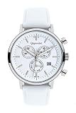 Gigandet Classico Herren-Armbanduhr Chronograph Quarz Analog Lederarmband weiß G6-008