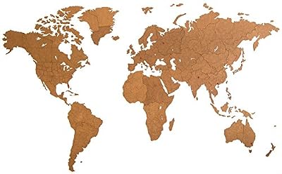 MiMi Innovations - Giant Luxueuse Mappemonde Décoration Murale en Bois 270 x 180 cm | Marron