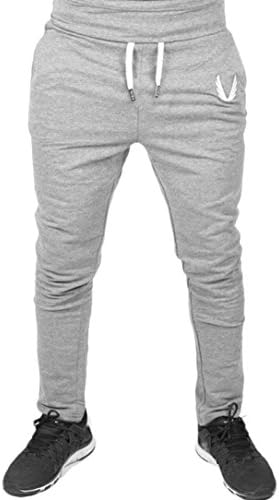 Quistal Men's Trousers Casual Pant Jogger Bottom Long Sport Tracksuit Sweatpants Workout Running Gym Pants Trousers (XL, Gray)