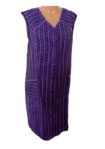 Baumwoll Kittelschürze Kittel Schürze mit Knopfleiste - bunt sortiert (48)