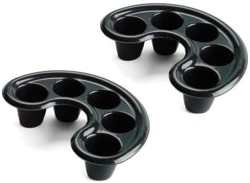 2 x BLACK SOAK OFF TRAYS (for removing nail extensions) (Black)