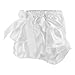 Baby Girl Satin Bowknot Bloomers Diaper Cover Panties for 0-6 Months S (White)