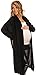 Happy Mama. Women's Maternity Waterfall Knit Long Cardigan Shawl Collar. 336p (Black, ONE SIZE - FITS ALL)