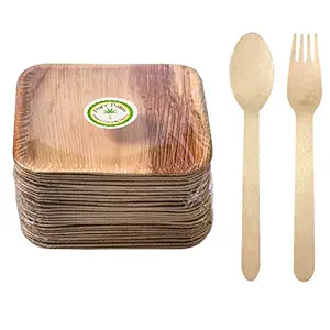 Virasat Furniture Palm Planet Friendly Plates; Upscale Disposable Dinnerware; All-Natural, Eco-Friendly, Compostable Plateware (7 inch