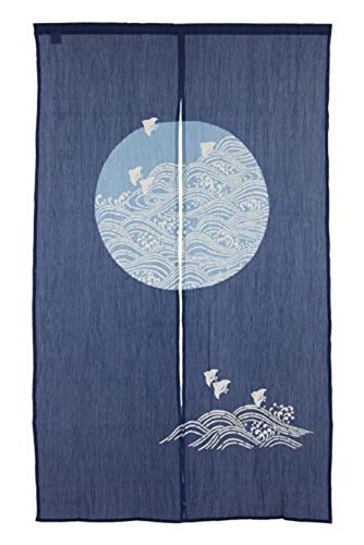 Narumi Made in Japan Noren Curtain Tapestry Plovers with Waves