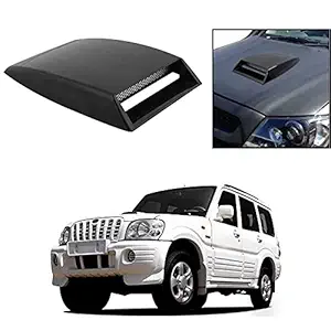 Olmeo Car Turbo Style Air Intake Bonnet Scoop Black for Mahindra Old Scorpio