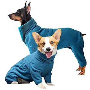 ROZKITCH Dog Winter Coat Soft Fleece Pullover Pajamas, Pet Windproof Warm Cold Weather Jacket Vest Cozy Onesie Jumpsuit Apparel Outfit Clothes for Small, Medium, Large Dogs Walking Hiking Travel Sleep