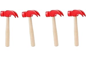 Vokowin 4Pcs Mini Wooden Hammers Red Natural Wood Hammer Breakable Heart Hammer Small Wooden Mallet Small Hammers for Chocolate Breakable Mold Craft Maintenance Hammer Tools (K406-4)