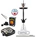 Produktbild Shisha Set mit Shisha Amy Deluxe Aero-X Klick II, Kohleanzünder, Naturkohle, Kaminkopf, Dampfsteine und eine kleine Überraschung (Weiß / Schwarz-Matt)