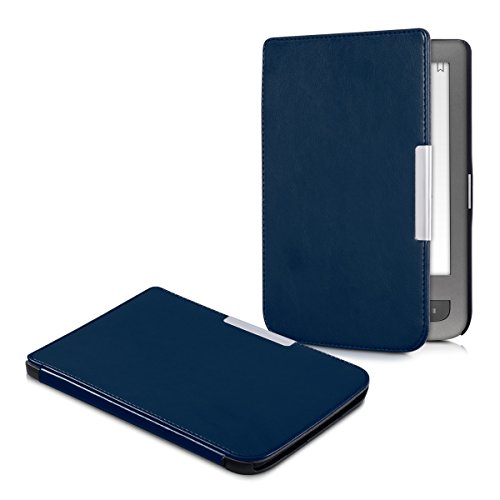 kwmobile Hülle für Pocketbook Touch Lux 3 / Touch Lux 2 – Flipcover Case eReader Schutzhülle – Bookstyle Klapphülle Dunkelblau - 5