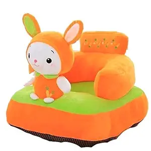 RVA Soft Plush Baby Rabbit Shape Cushion Sofa Seat/Rocking Chair for Kids (Orange/Green)