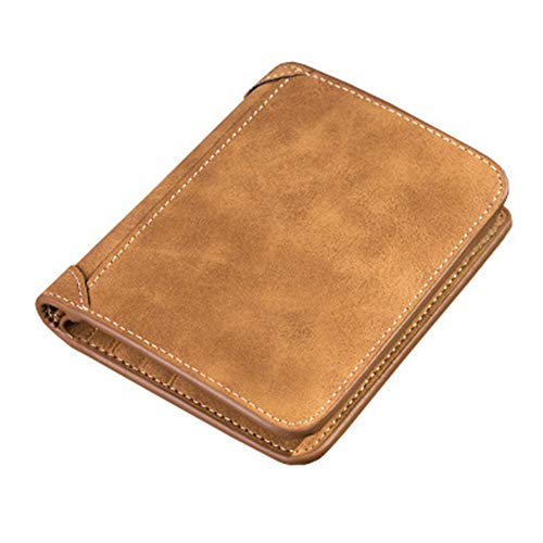 Preisvergleich Produktbild Aszhdfihas-Bag Herrenbrieftasche Kurze Matte Leder Retro Dreifachgefaltete vertikale Brieftasche Multi-Card Position Kreditkarteninhaber Münzfach