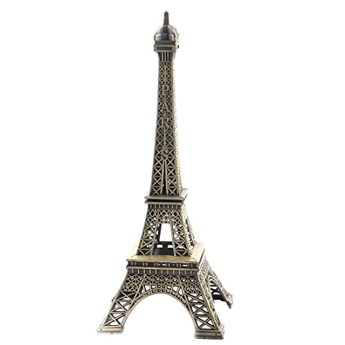 sourcingmap® Metal Bookshelf Office Statue Paris Eiffel Tower Model Souvenir Bronze Tone