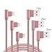 Produktbild Lively Life iPhone Blitz Kabel 90 Grad rechtwinklig Ladekabel Datenkabel für iPhone 7 Plus 7 6S Plus 6 Plus SE 5S 5C 5 iPad 2 3 4 Mini iPad Pro Air iPod Power Bank- Rose Gold 1M+2M+3M