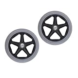 IPOTCH 2pcs 5 Spokes Wheelchair Front Wheel Caster Replacement 5/16 Bearing 6 inches