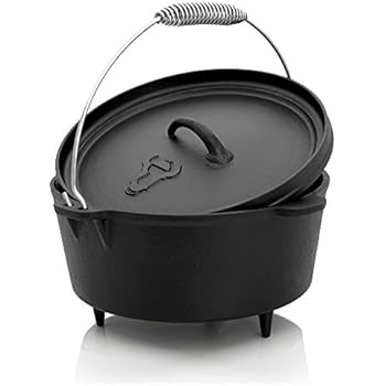 BBQ-Toro 6 QT Dutch Oven Topf I Kochtopf aus Gusseisen 6,7