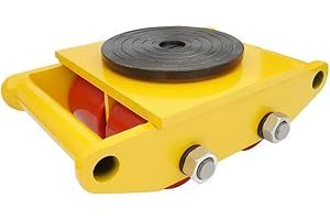 tonchean 6T Machine Dolly Skates 13200LBS Heavy Duty Mover with Steel Rollers Cap 360 Degree Rotation Machinery Skate Dolly for Industrial Moving Equipment, 11 * 8.5 * 4.3 inch, Yellow