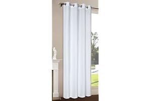 Vorhang Blickdicht Schal, Matte unifarbene Gardine mit Ösen. Material aus Microsatin Micofaser-Gewebe. HxB 225x140, Weiß, 20405