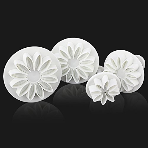 Fondant Ausstecher Set DIY 47tlg, Sedhoom Fondant Ausstechformen Mit Auswerfer, Modellierwerkzeug, Glätter, Rollstab, Schere Für Kuchen Dekoration Fondant Marzipan - 5