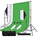 Produktbild HomeLand Hintergrund Stützsystem Greenscreen Fotostudio Set inkl 2x3m Hintergrundsystem 2X Softbox 2X led Dauerlicht Studioleuchte 4 Hintergrundstoffen Tragtasche