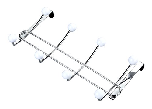 Wenko 22679100 Türgarderobe Lissa Hakenleiste mit 8 Haken, für Türfalzstärken bis 2 cm, Stahl, Chrom, 6.5 x 35 x 18 cm - 5
