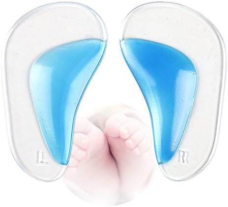 1Pair Small Blue Gel Self-Adhesive Arch Support Insoles Flat Feet Correction Pain Relief Shoe Pads Cushion Foot Center Protector Footwear for Children