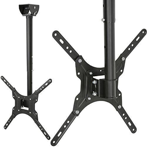 Loops 26-55” Large Ceiling Mount TV Bracket – Max VESA 400x400 - Adjustable Tilting/Swivel LCD/LED Television Screen Monitor Pole Stand