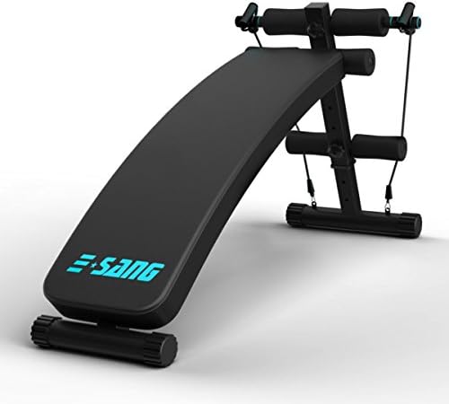 Abdominal Bench, Egymcom Adjustable Sit Up Bench Abs Ab Crunch Board Deline Bench Home Gym Exercise Equipment/Sit-ups, Push-up,Hyperextentions,Arm Exercise with Resistance Bands