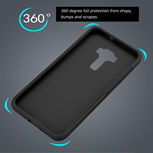 Asus ZenFone 3 ZE520KL Funda  Funda Protectora del H  brido de Doble Capa en Duro PC   TPU Silicona Absorci  n de Impacto y Anti-Ara  azos para Asus ZenFone 3 ZE520KL 5 2  2016  Negro