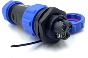 BAYZCONN Anschlussstecker Luftfahrtstecker SP21 3 Polig, 3 Pin Lötfreier Aviation-Stecker IP68 Wasserdichter und Staubdichter Luftfahrtstecker für Außenlampen Verwendet 500V 30A (12AWG Kabel Schraub-Crimp)