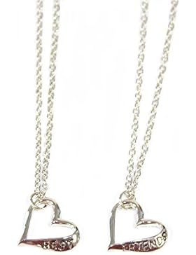Silberfarbene Freundschaftsketten mit geschwungenen Herzen