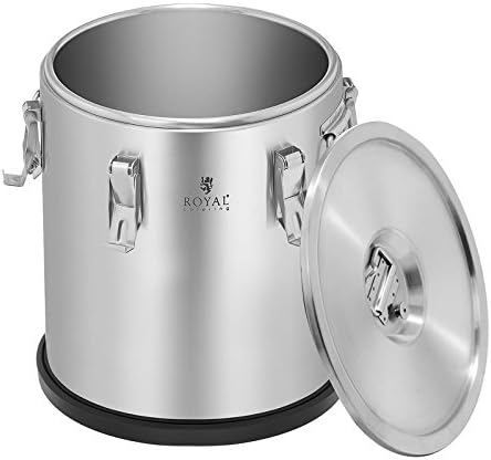 Royal Catering Thermal Container Thermobox Warming Container (20 Litres, Stainless Steel, Stackable)