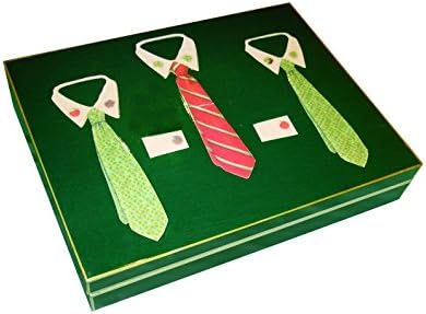 fundashop fcpv21 – Decoration of Ties Cufflinks Box, Wood, green