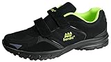 Freizeitschuhe gibra Herren Sportschuhe, Art. 3737, Übergrößen, Klettverschluss, Sehr Leicht und Bequem, Schwarz/Neongrün, Gr. 48
